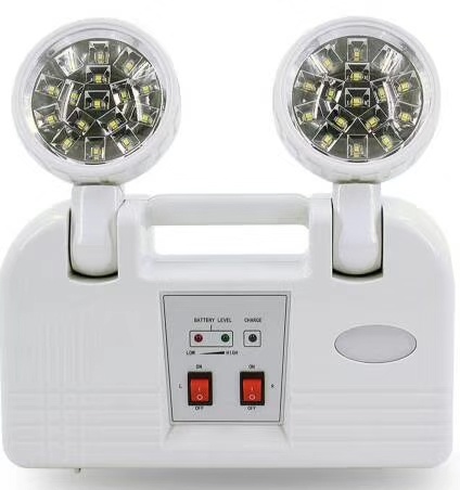 LED-Notfalllampe mit zwei Köpfen und Backup-Batterie